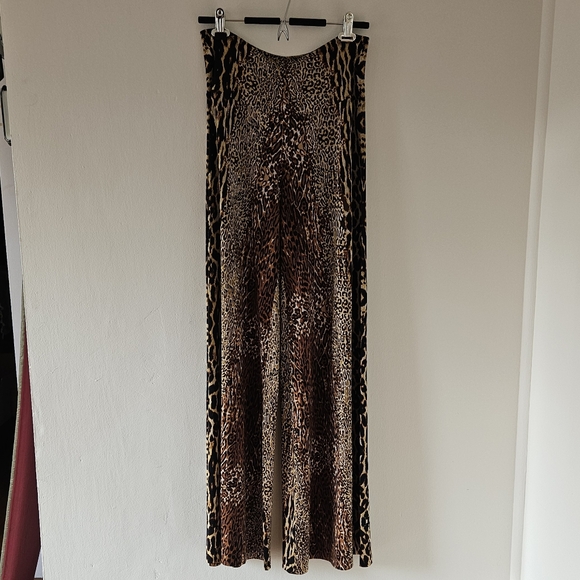 Norma Kamali Kamalikulture Leopard Print Wide Leg Pants sz M - Picture 1 of 4